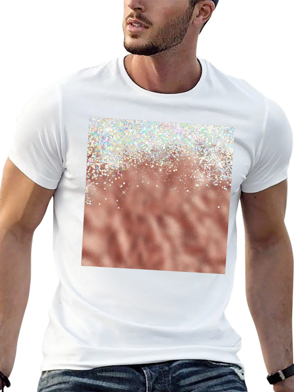 Rose Gold Sparkle Graphic Tee