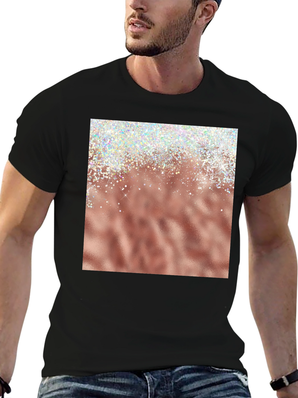 Rose Gold Sparkle Graphic Tee