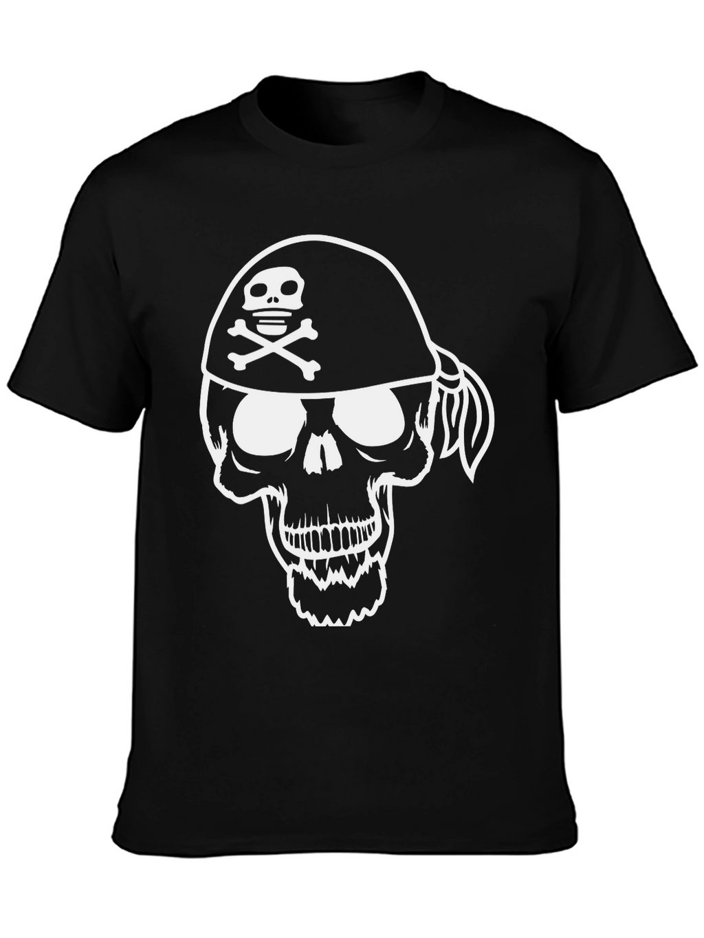 Pirate Skull Graphic T-Shirt - Black