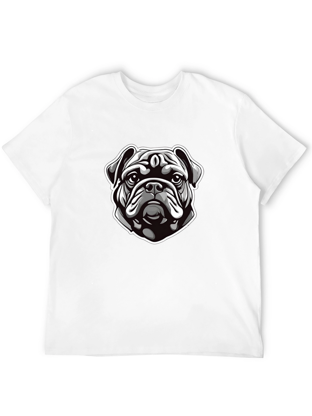 Cool Bulldog Graphic Print Black T-Shirt