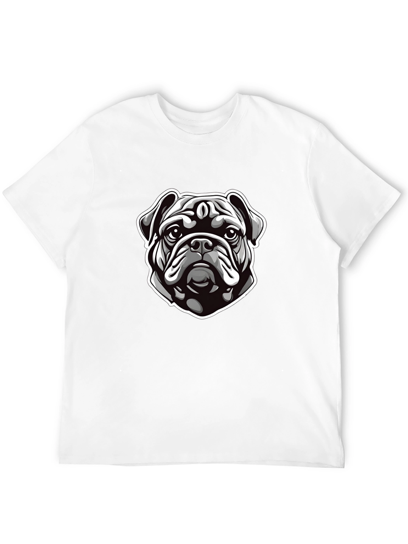 Cool Bulldog Graphic Print Black T-Shirt