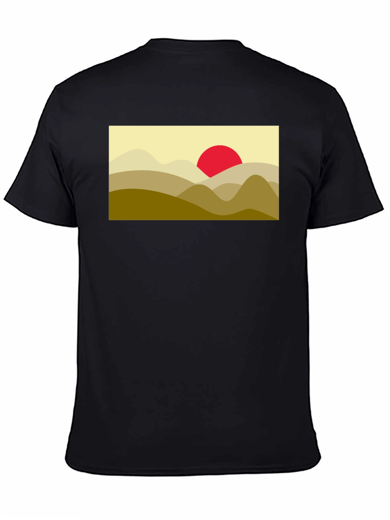 Mountain Sunset Graphic Tee - Soft Black Cotton Blend