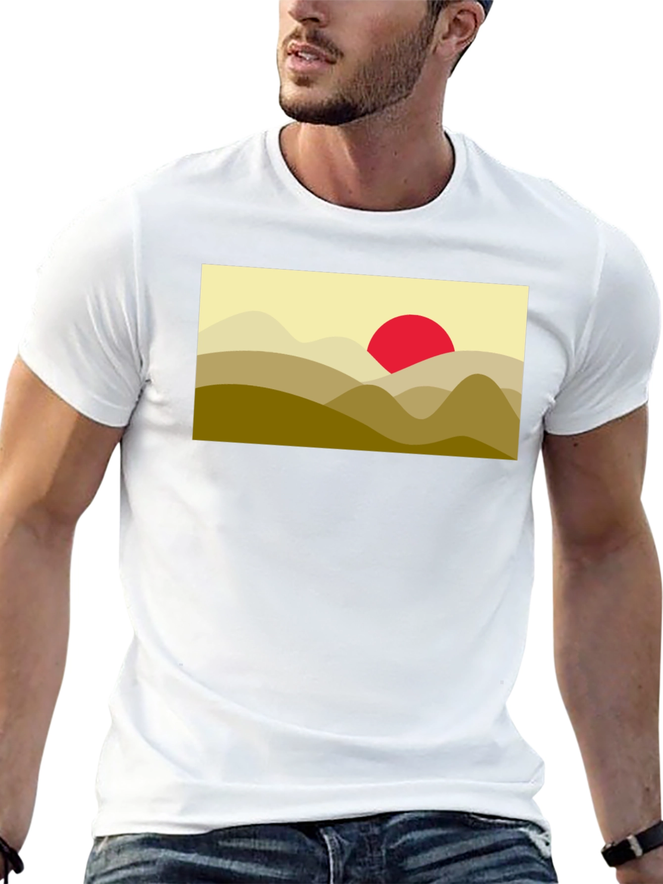 Mountain Sunset Graphic Tee - Soft Black Cotton Blend