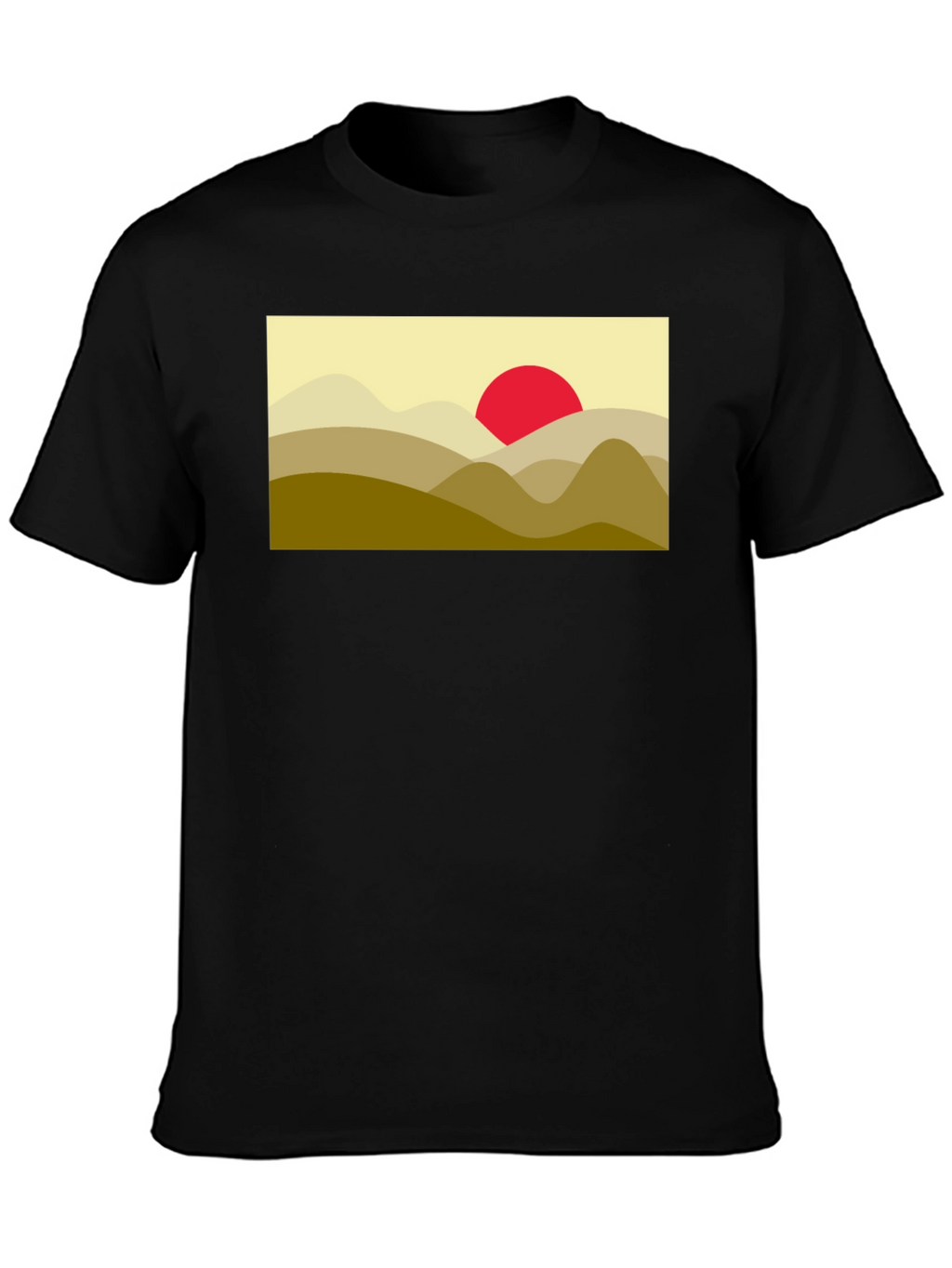 Mountain Sunset Graphic Tee - Soft Black Cotton Blend