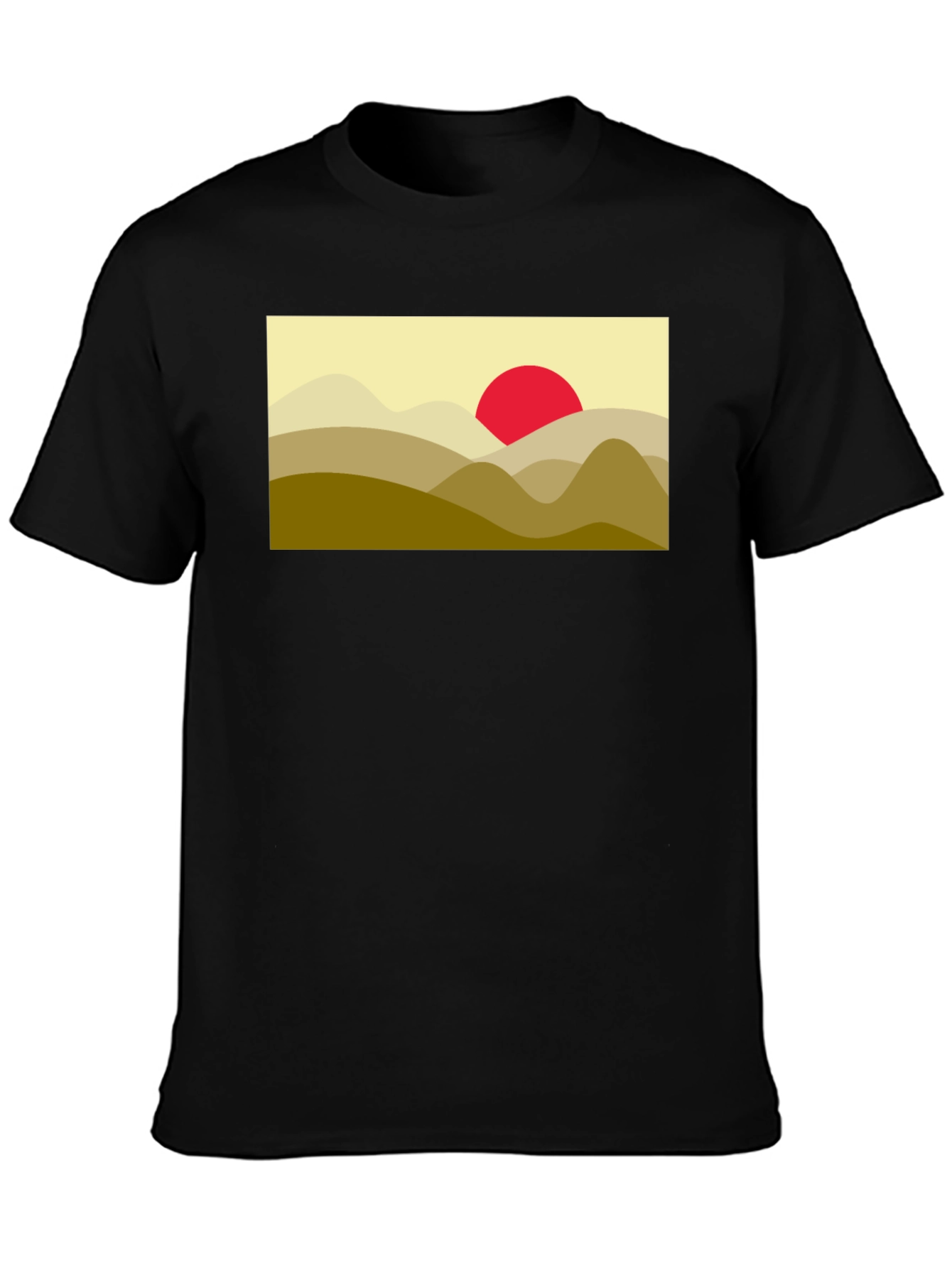 Mountain Sunset Graphic Tee - Soft Black Cotton Blend
