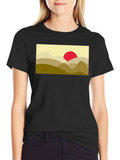 Mountain Sunset Graphic Tee - Soft Black Cotton Blend