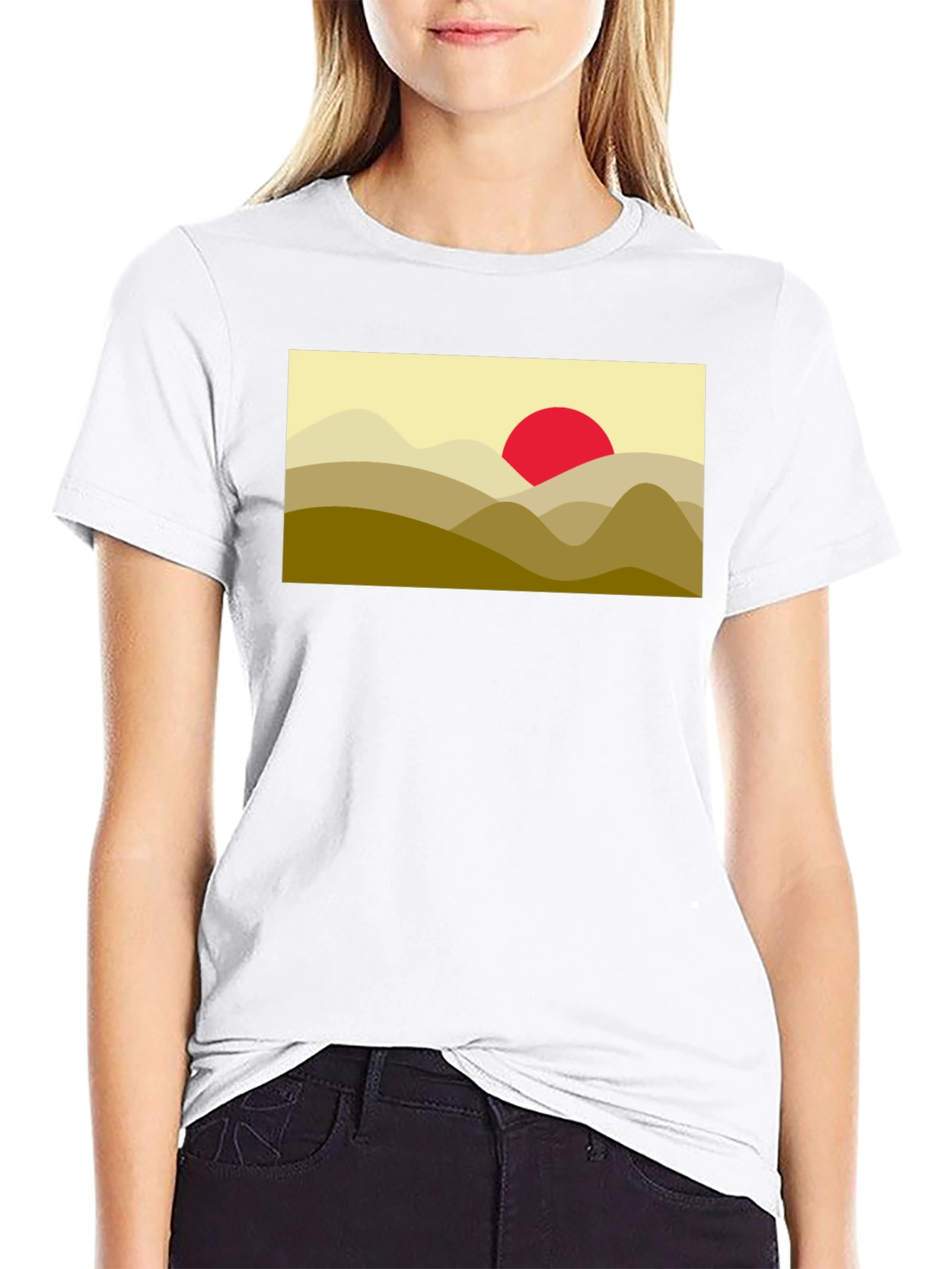 Mountain Sunset Graphic Tee - Soft Black Cotton Blend