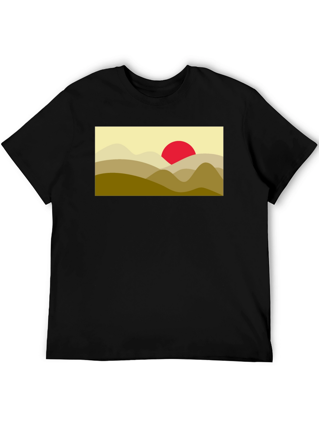 Mountain Sunset Graphic Tee - Soft Black Cotton Blend