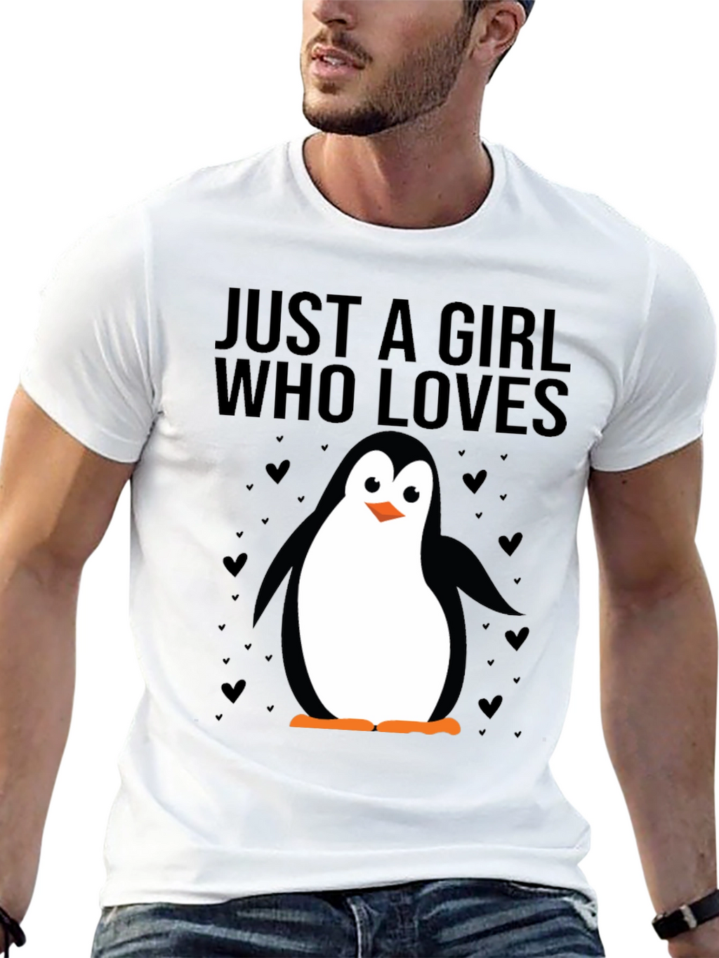 Just a Girl Who Loves Penguins T-Shirt - Black