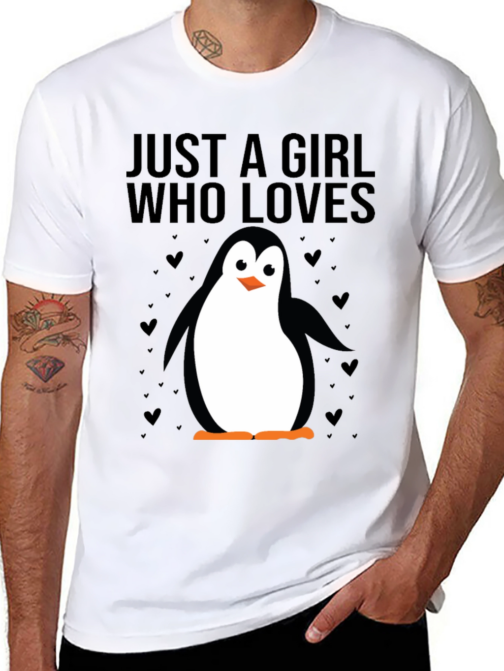 Just a Girl Who Loves Penguins T-Shirt - Black