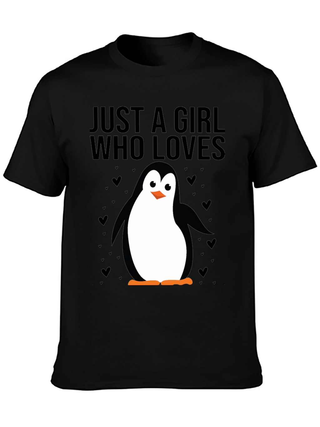Just a Girl Who Loves Penguins T-Shirt - Black