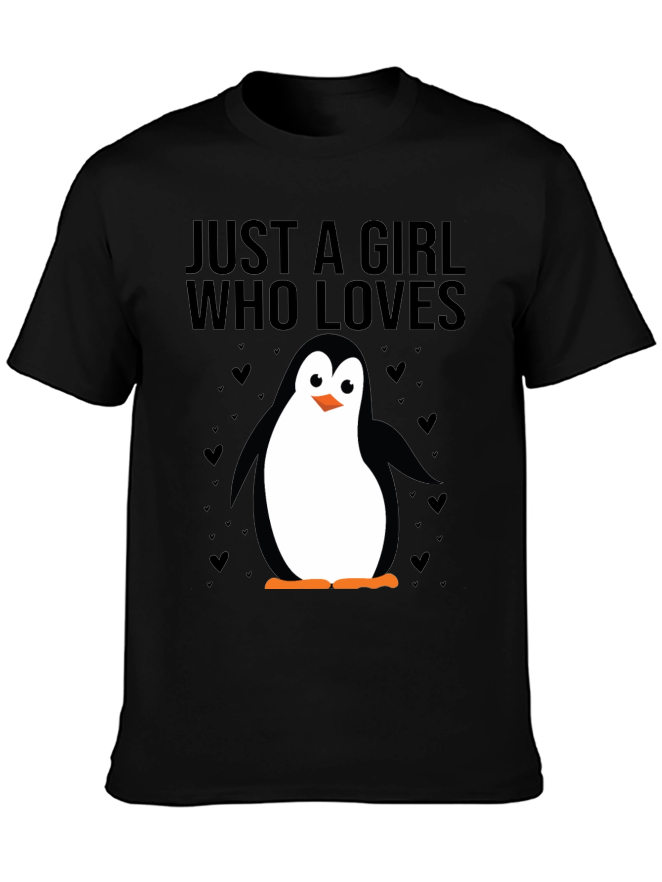 Just a Girl Who Loves Penguins T-Shirt - Black