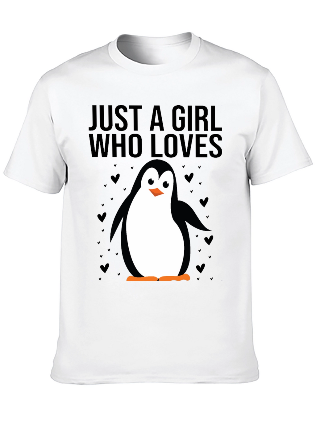 Just a Girl Who Loves Penguins T-Shirt - Black
