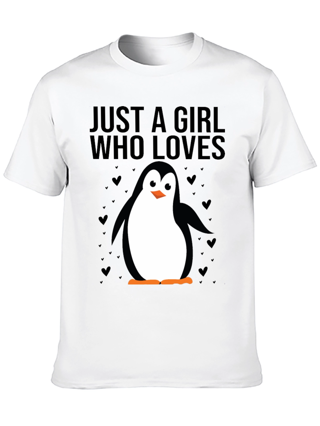 Just a Girl Who Loves Penguins T-Shirt - Black