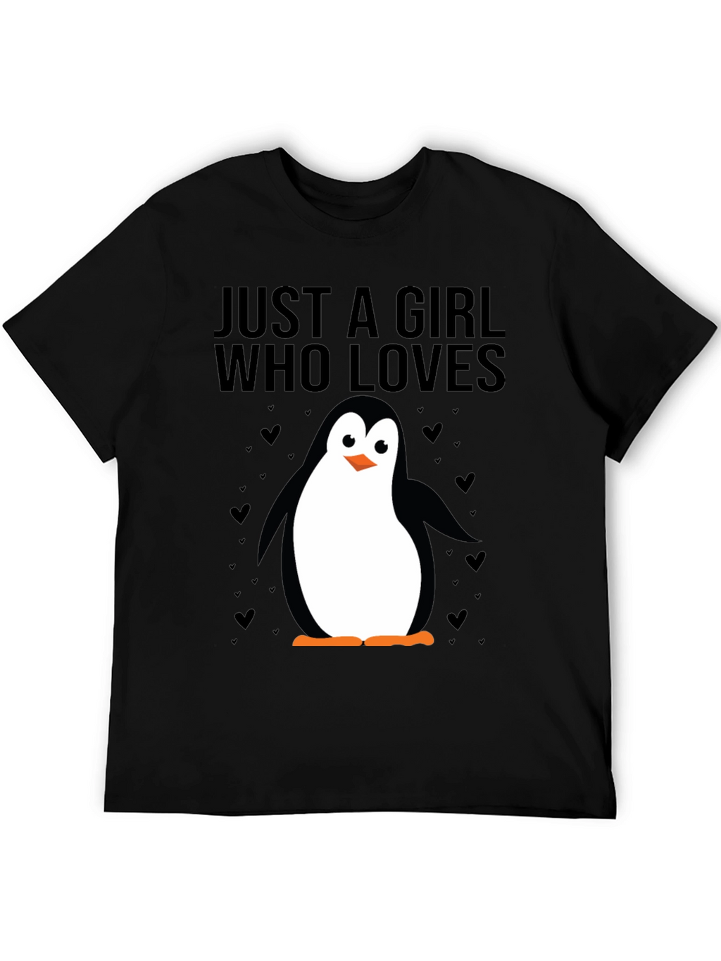 Just a Girl Who Loves Penguins T-Shirt - Black