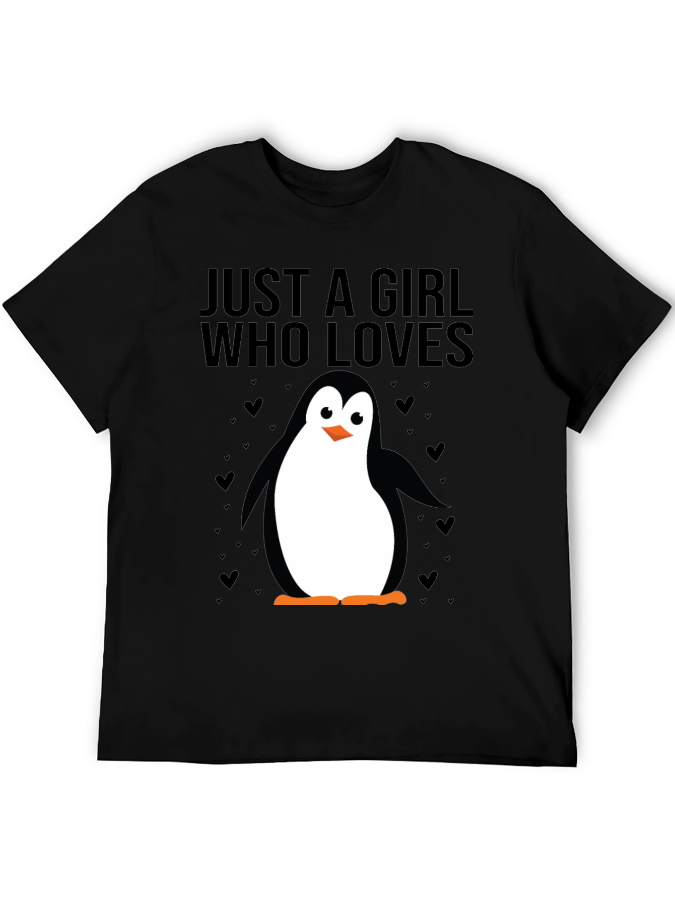 Just a Girl Who Loves Penguins T-Shirt - Black