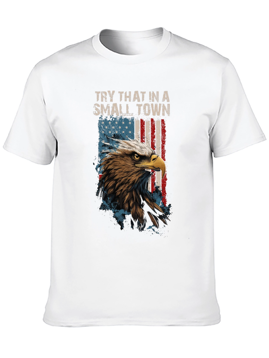 Eagle USA Flag Mens Black T-Shirt