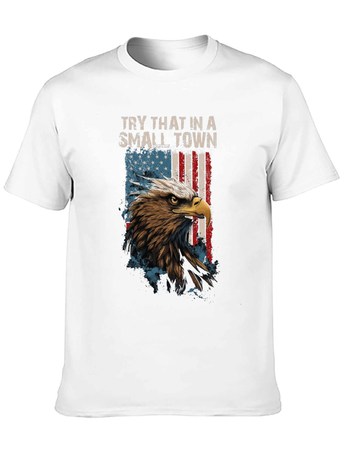 Eagle USA Flag Mens Black T-Shirt