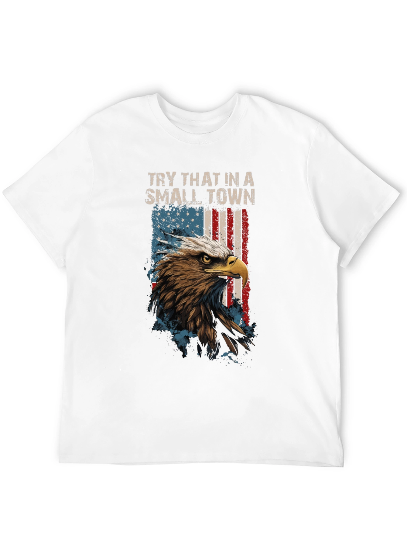 Eagle USA Flag Mens Black T-Shirt