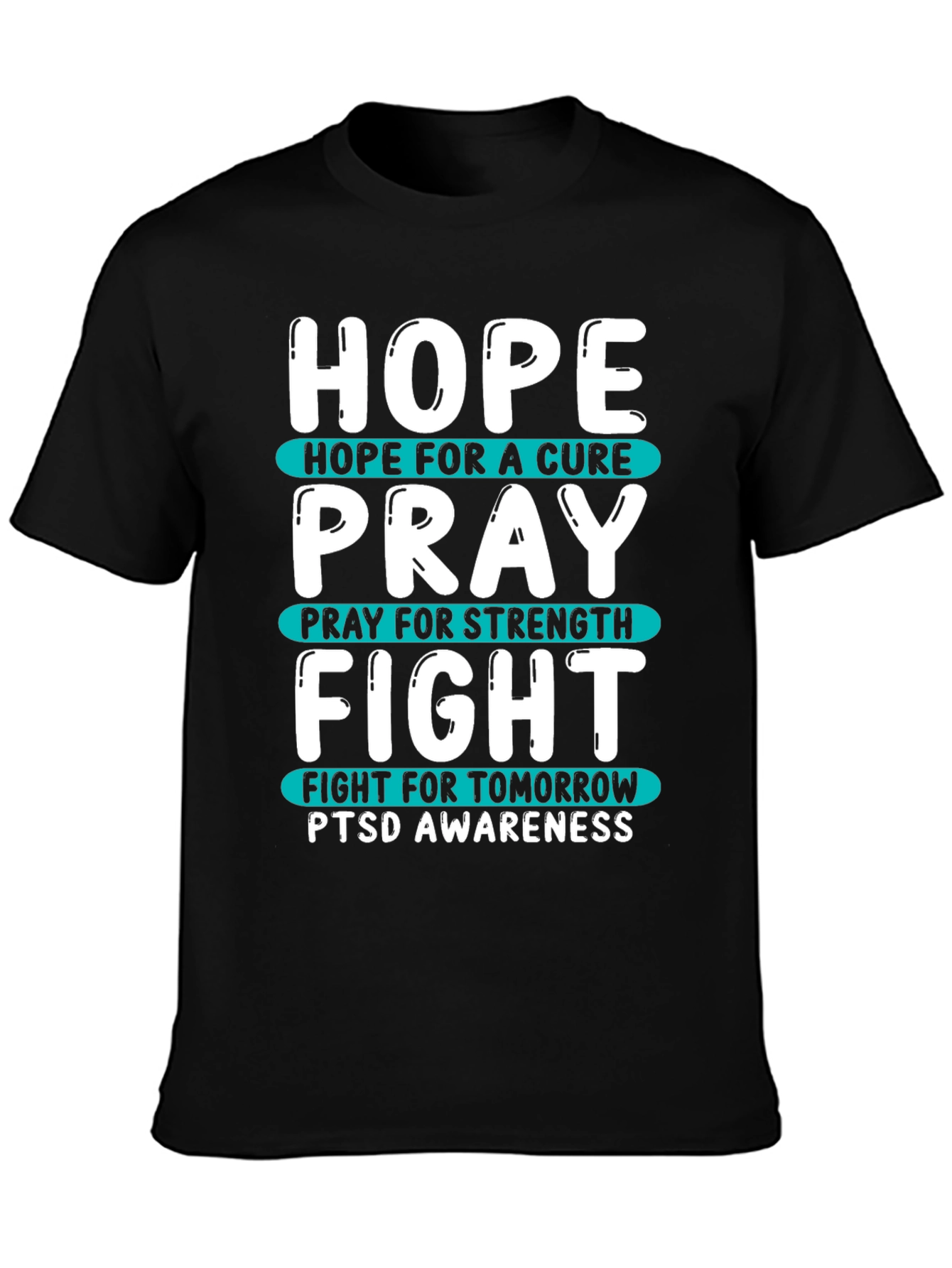 Hope Pray Fight PTSD Awareness T-Shirt