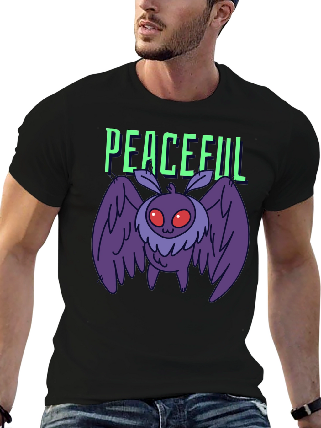 Peaceful Mothman Graphic T-Shirt