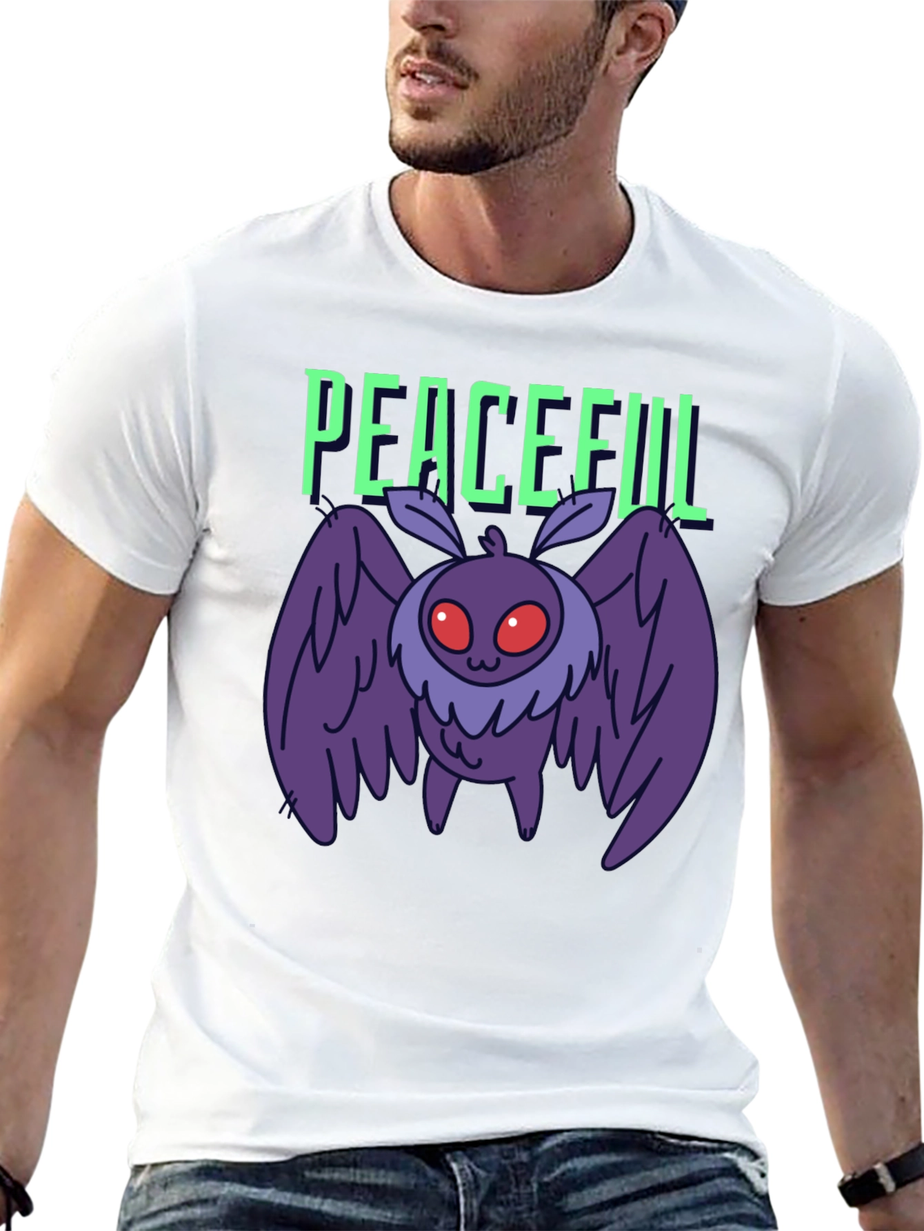 Peaceful Mothman Graphic T-Shirt