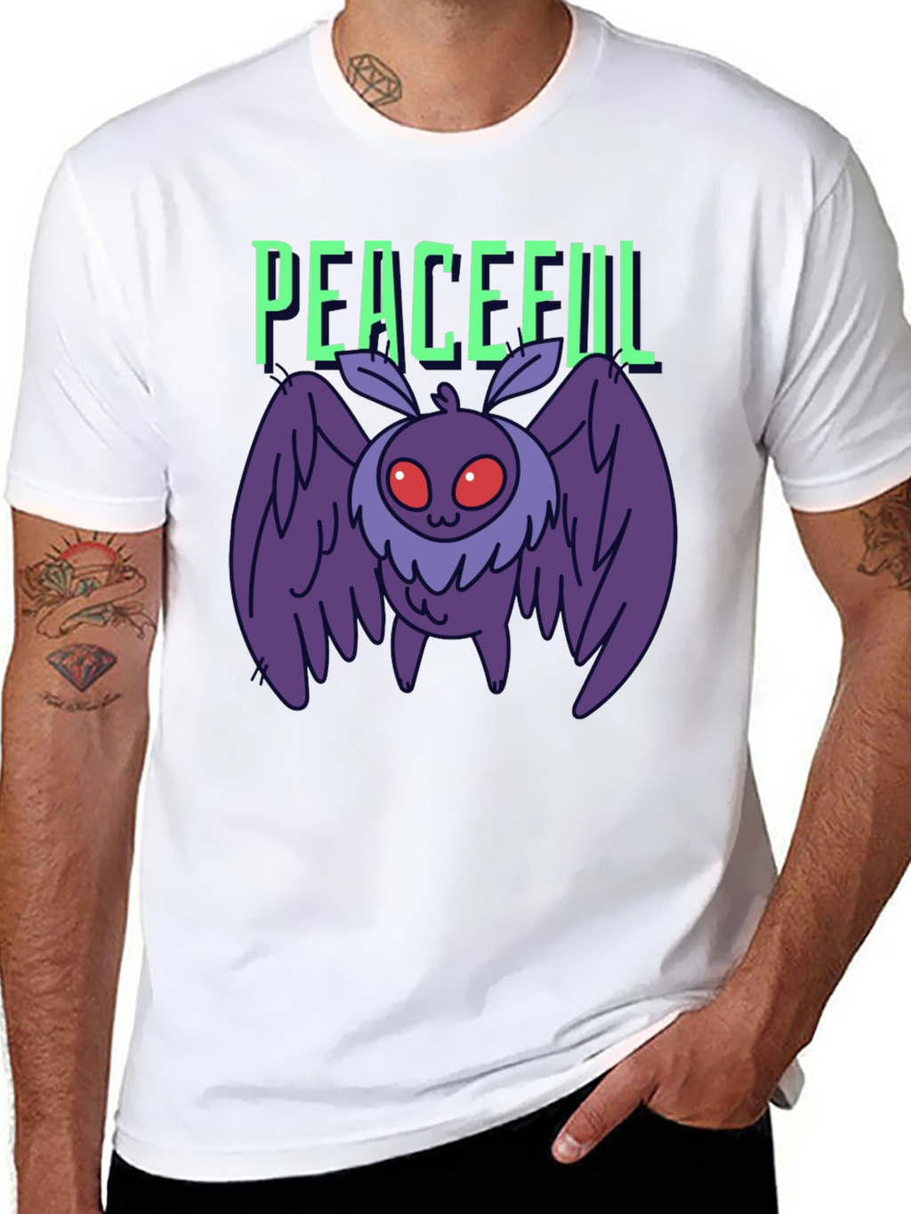 Peaceful Mothman Graphic T-Shirt