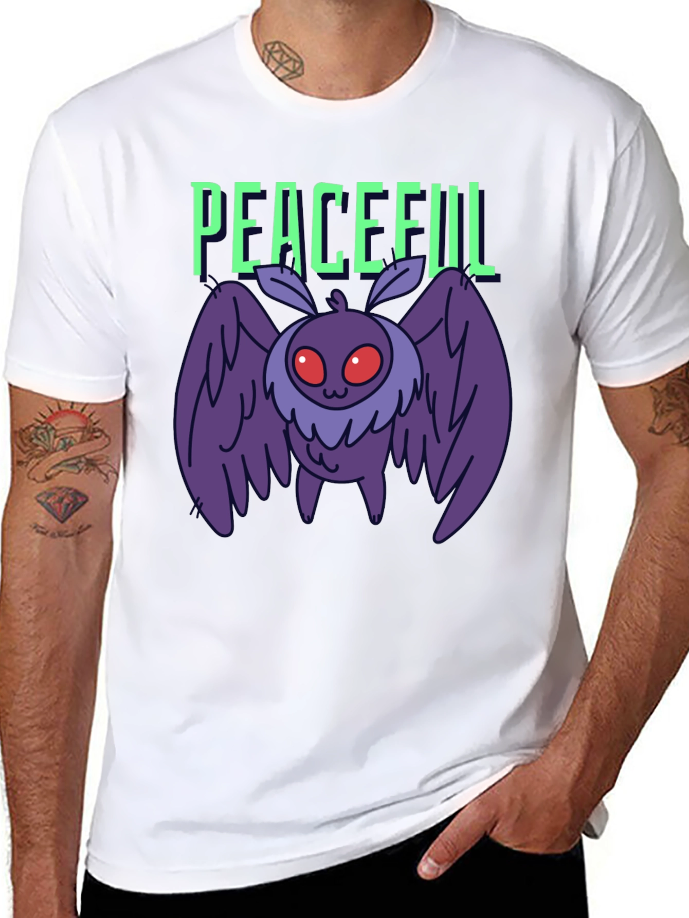 Peaceful Mothman Graphic T-Shirt
