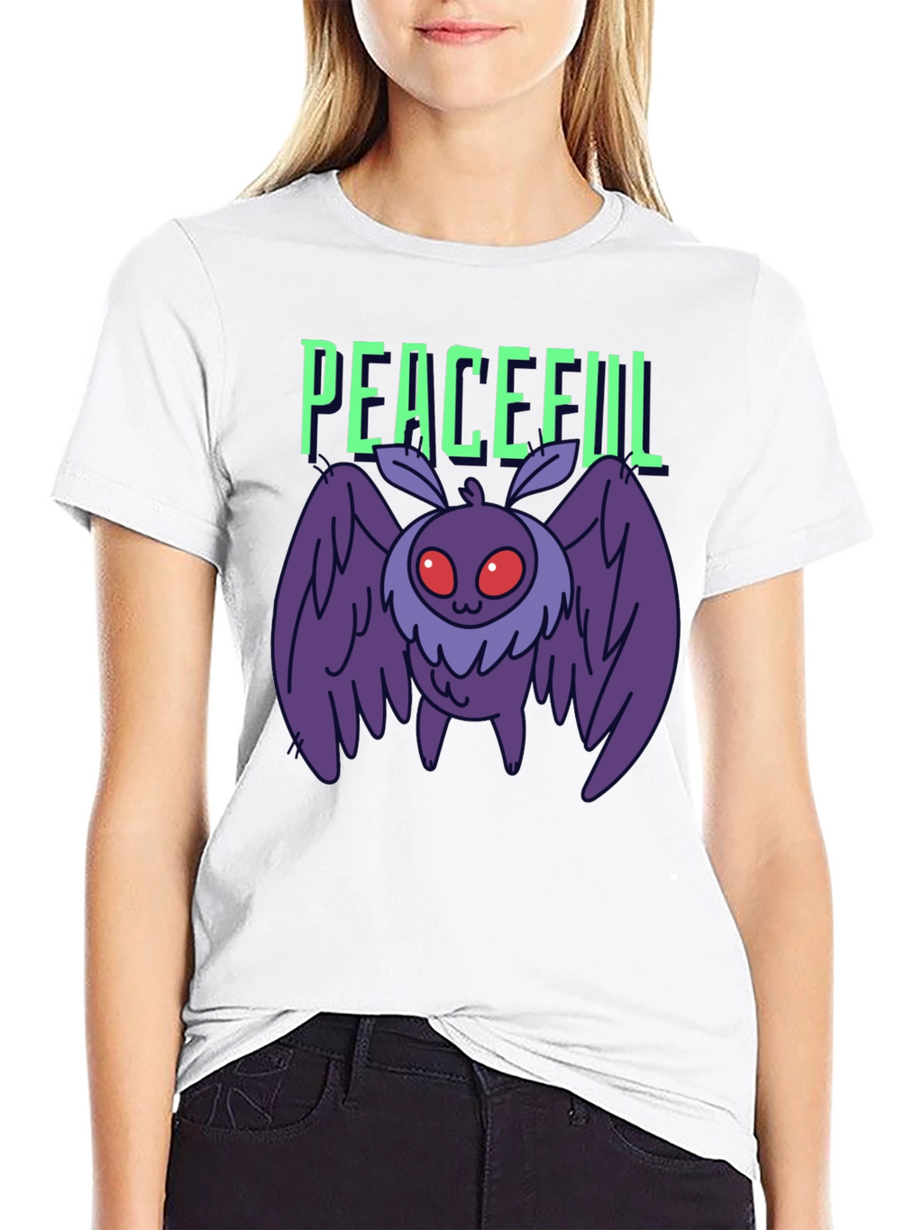 Peaceful Mothman Graphic T-Shirt