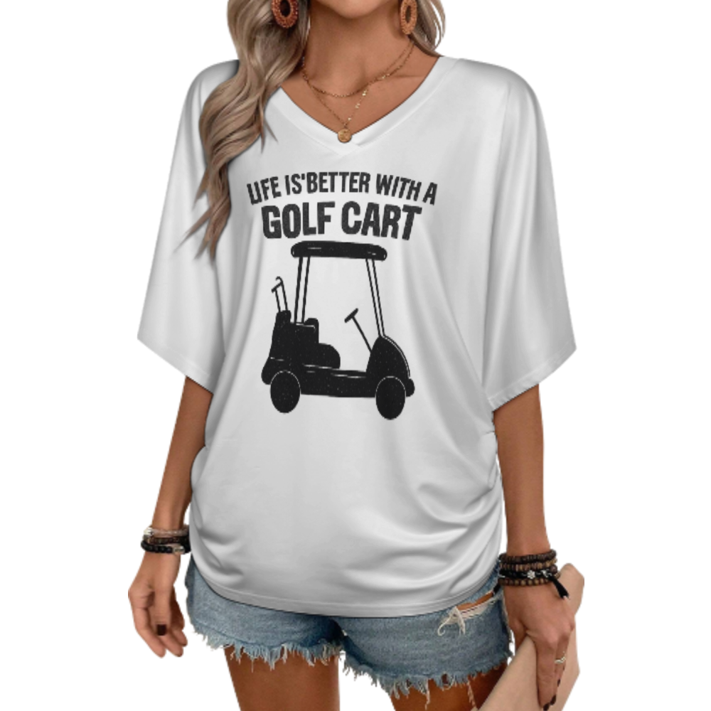 Life is Better With a Golf Cart – Fun Golf Lover Graphic T-Shirt(z1084)