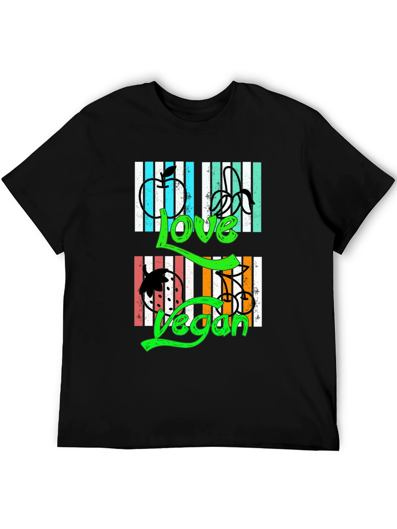 Love Vegan T-Shirt - Black Graphic Print