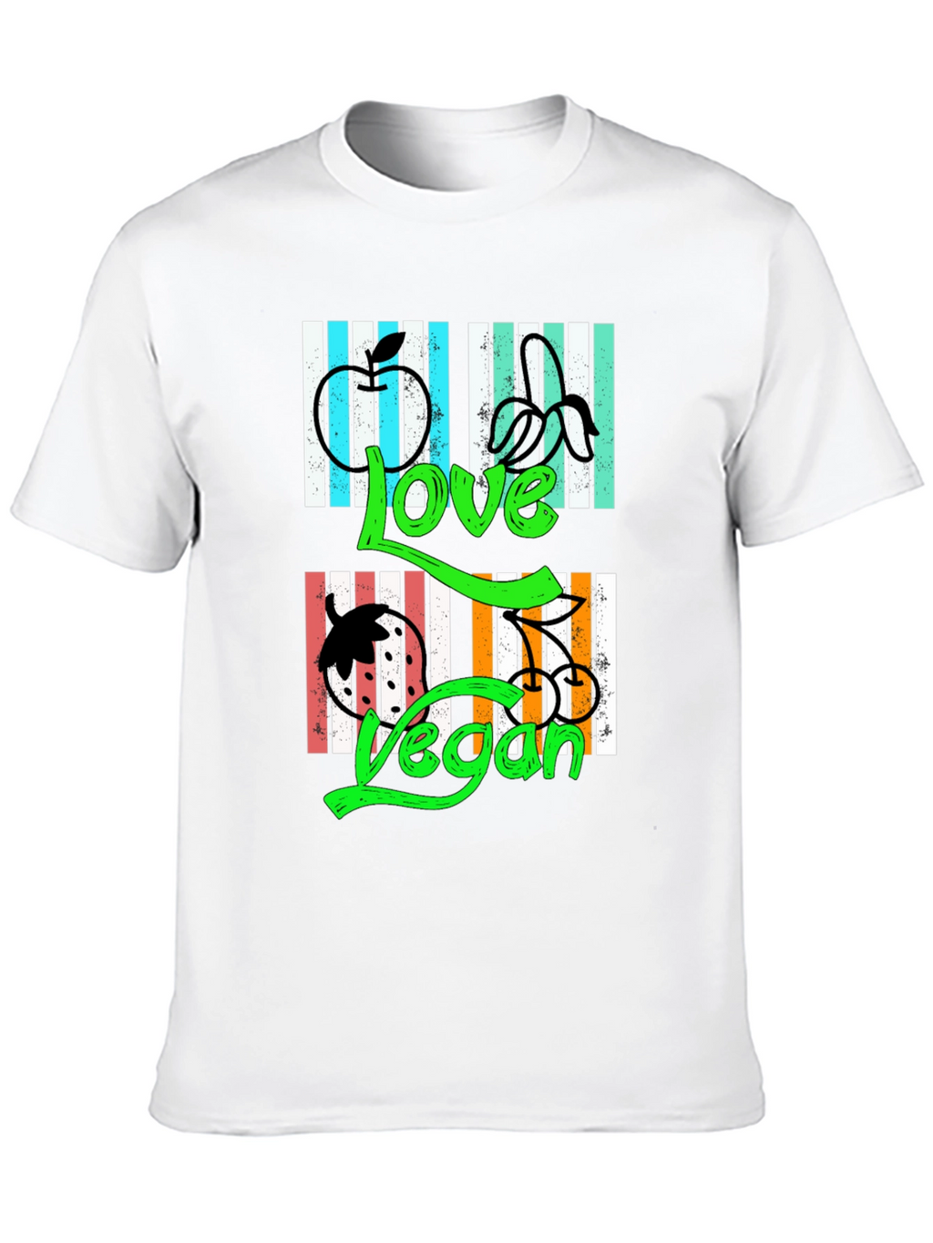 Love Vegan T-Shirt - Black Graphic Print