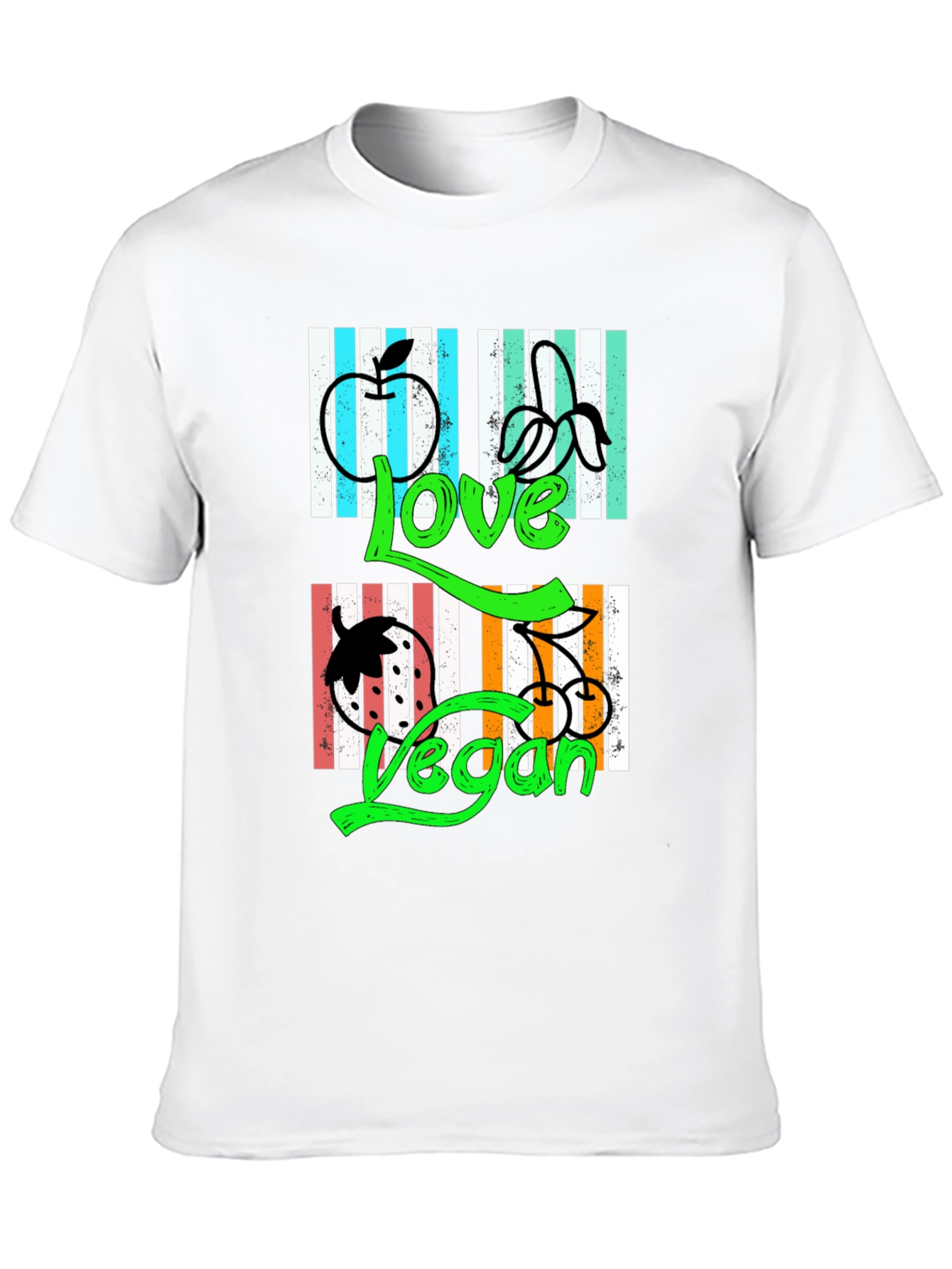 Love Vegan T-Shirt - Black Graphic Print