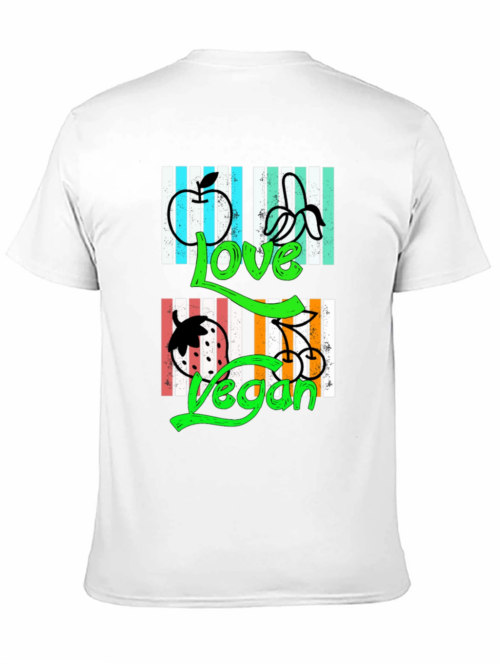 Love Vegan T-Shirt - Black Graphic Print