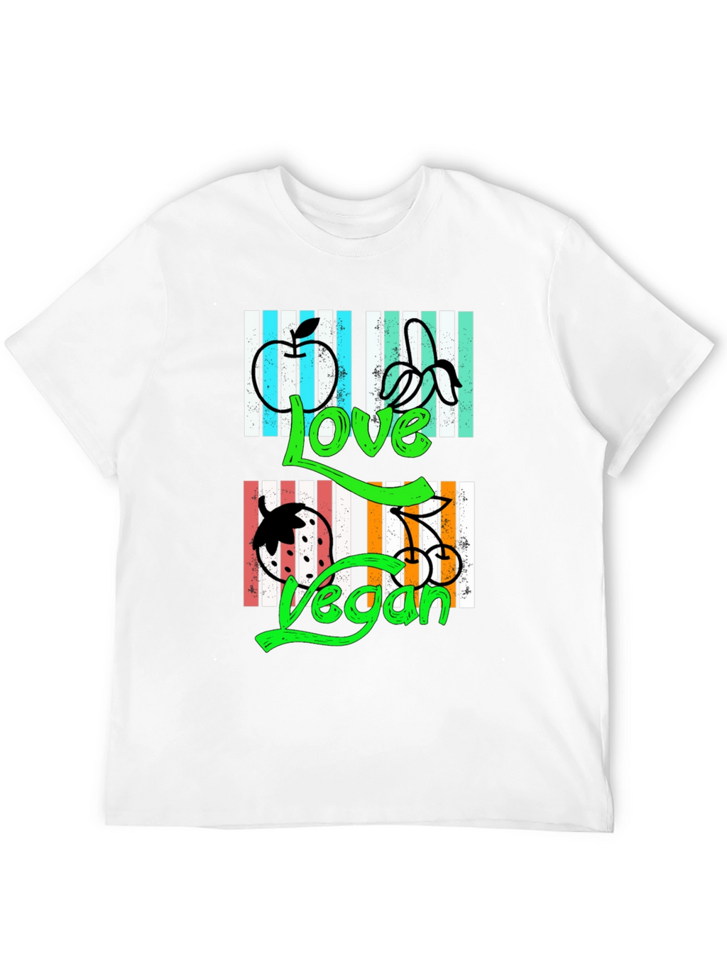 Love Vegan T-Shirt - Black Graphic Print