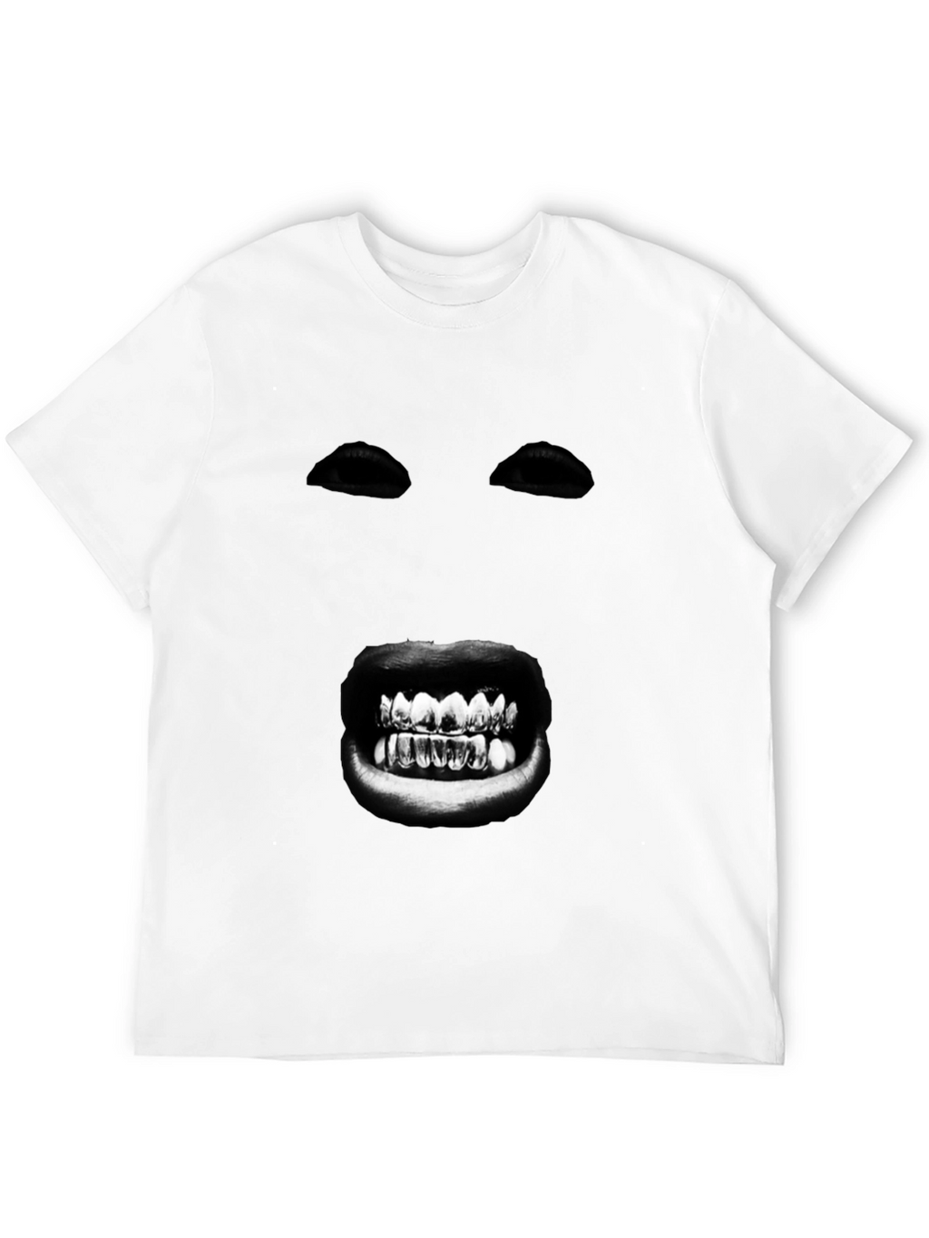 Mysterious Face Graphic T-Shirt - Bold Black Tee
