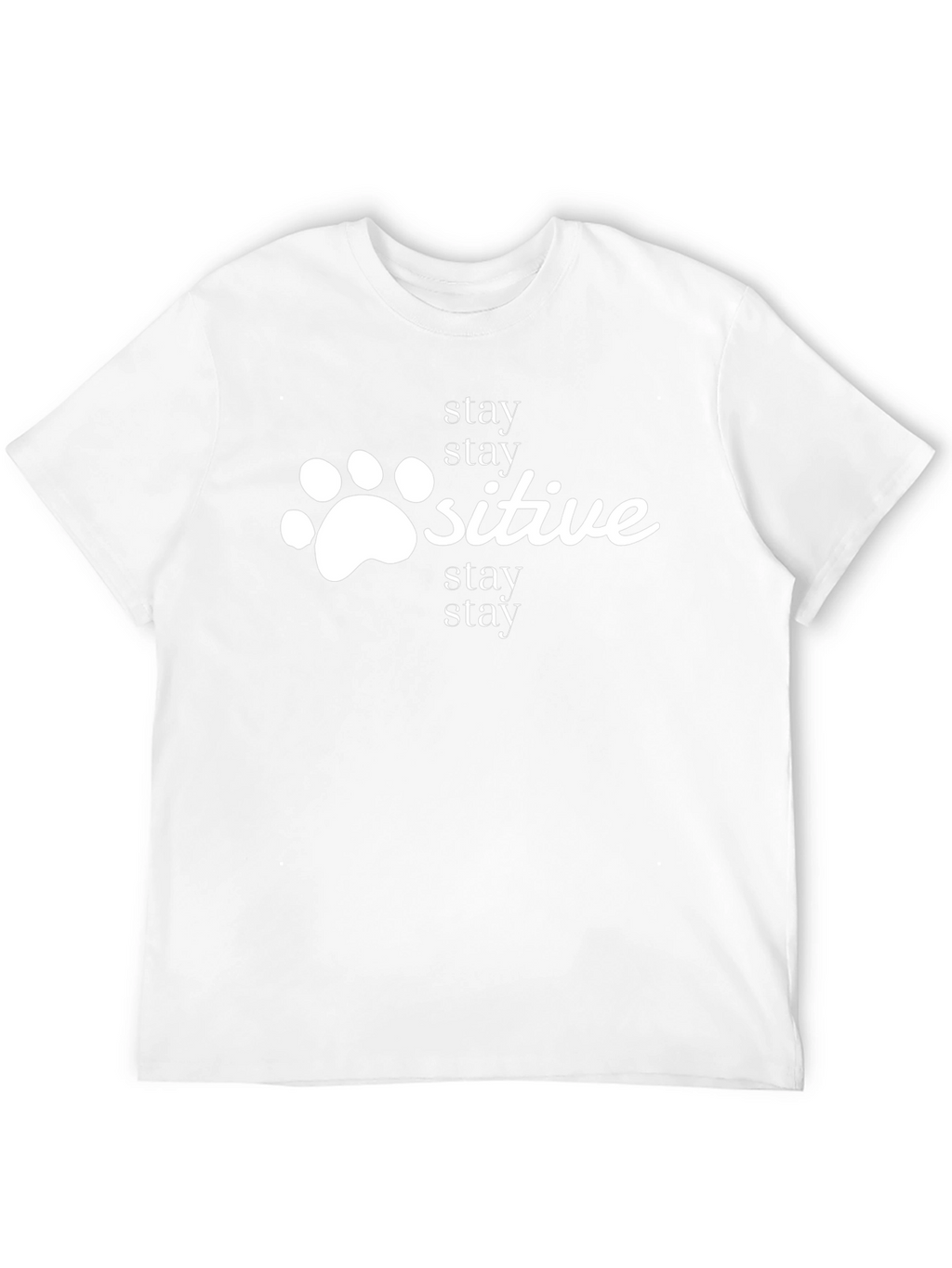 Stay Positive Paw Print Black Tee