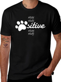Stay Positive Paw Print Black Tee