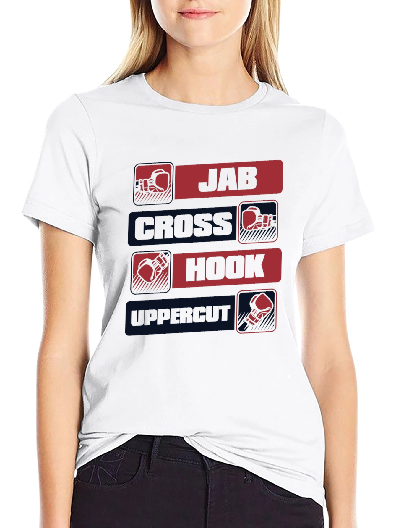 Boxing Punches Graphic T-Shirt - Jab Cross Hook Uppercut