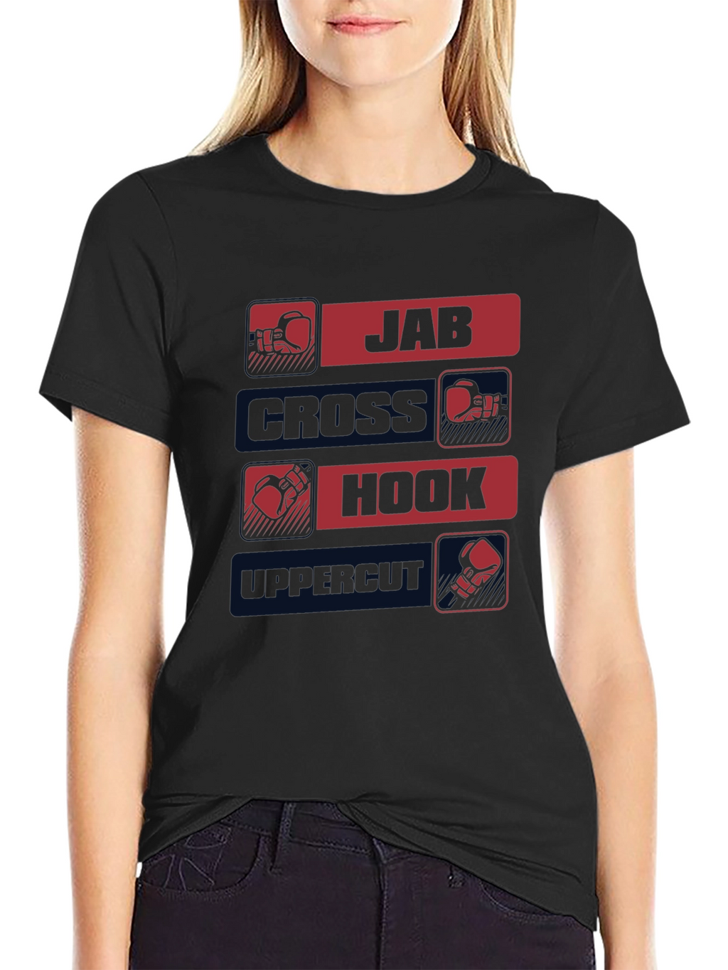 Boxing Punches Graphic T-Shirt - Jab Cross Hook Uppercut