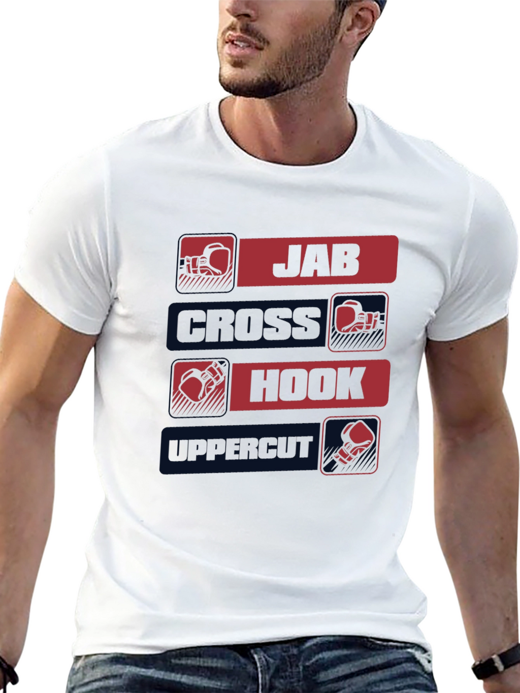 Boxing Punches Graphic T-Shirt - Jab Cross Hook Uppercut