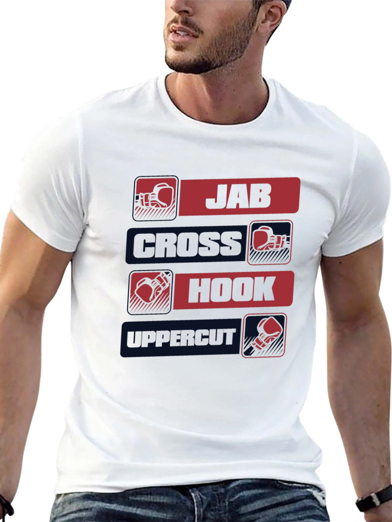 Boxing Punches Graphic T-Shirt - Jab Cross Hook Uppercut