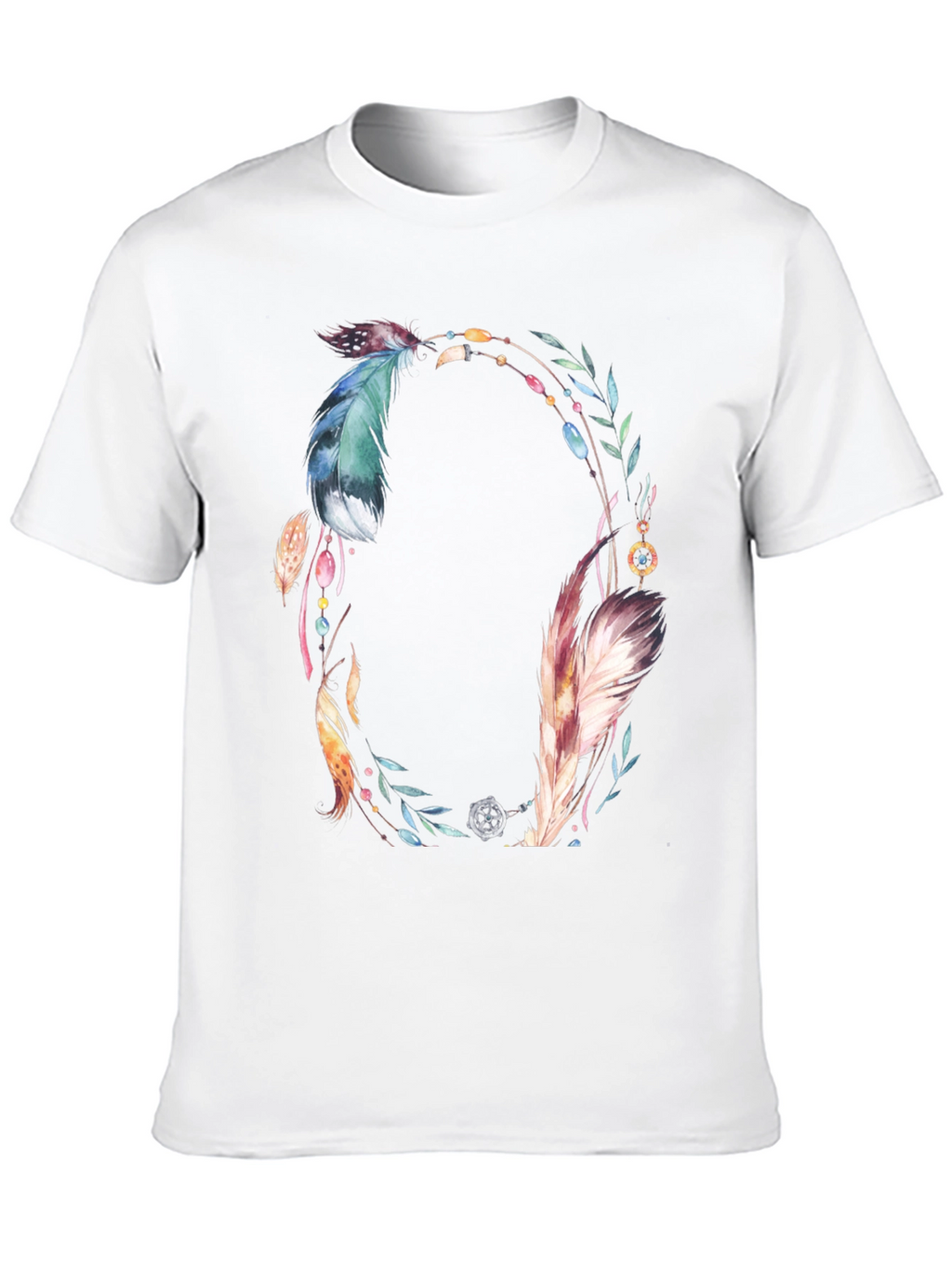 Feather Wreath Graphic Tee - Boho Style