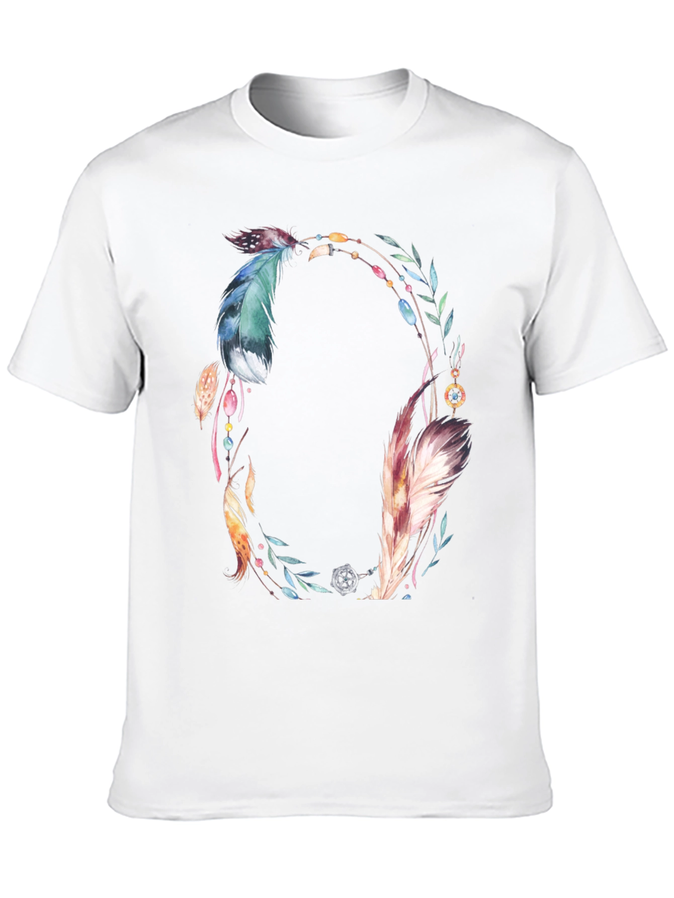 Feather Wreath Graphic Tee - Boho Style