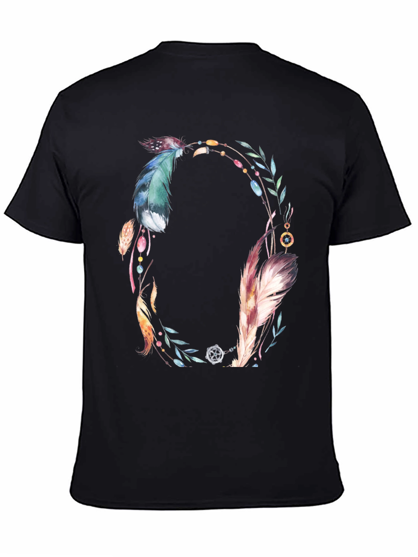 Feather Wreath Graphic Tee - Boho Style