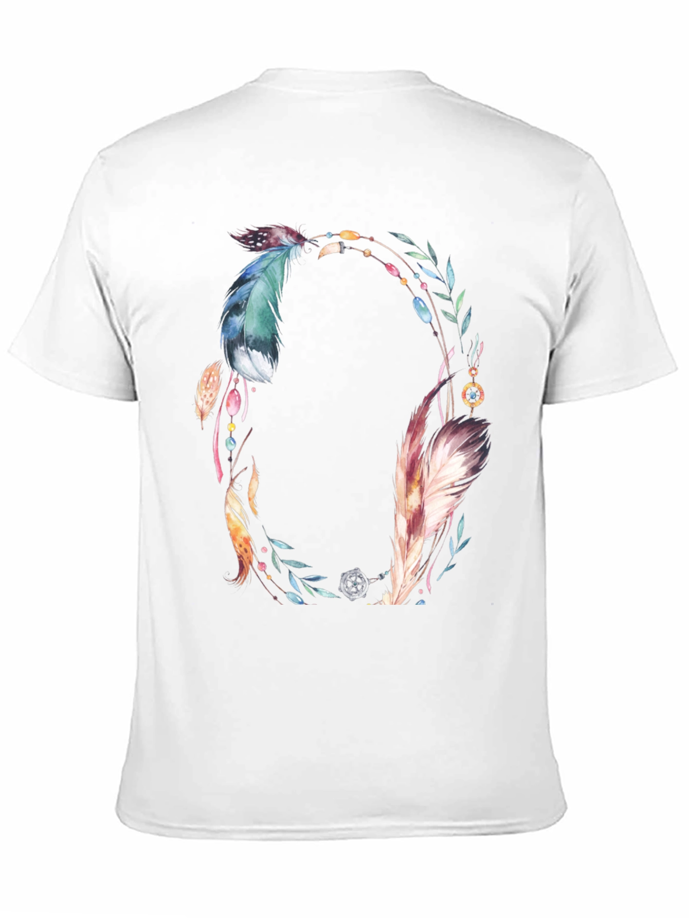 Feather Wreath Graphic Tee - Boho Style