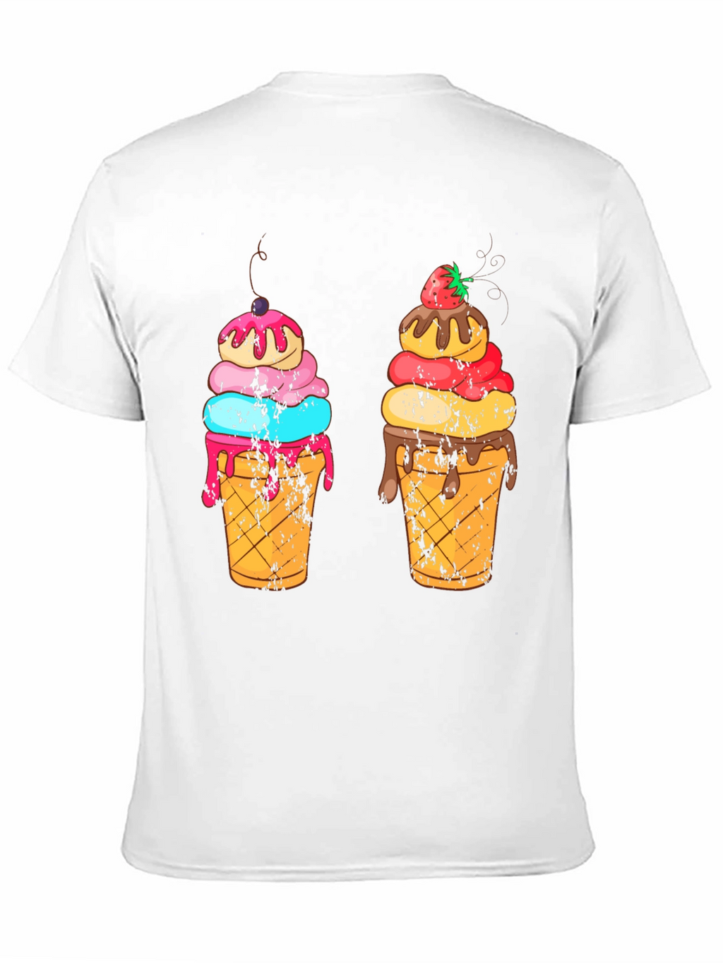 Ice Cream Cone Graphic Black T-Shirt