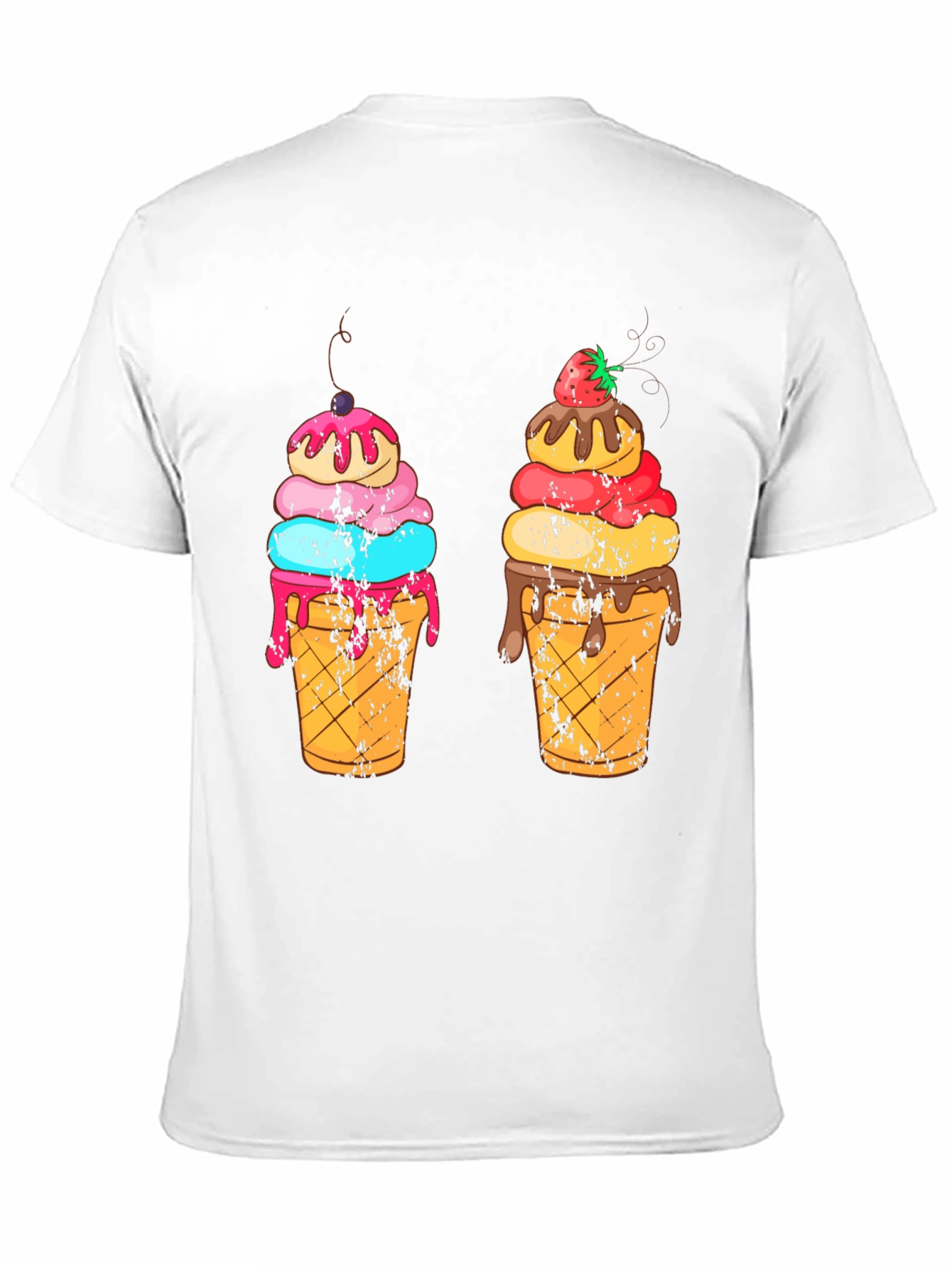 Ice Cream Cone Graphic Black T-Shirt