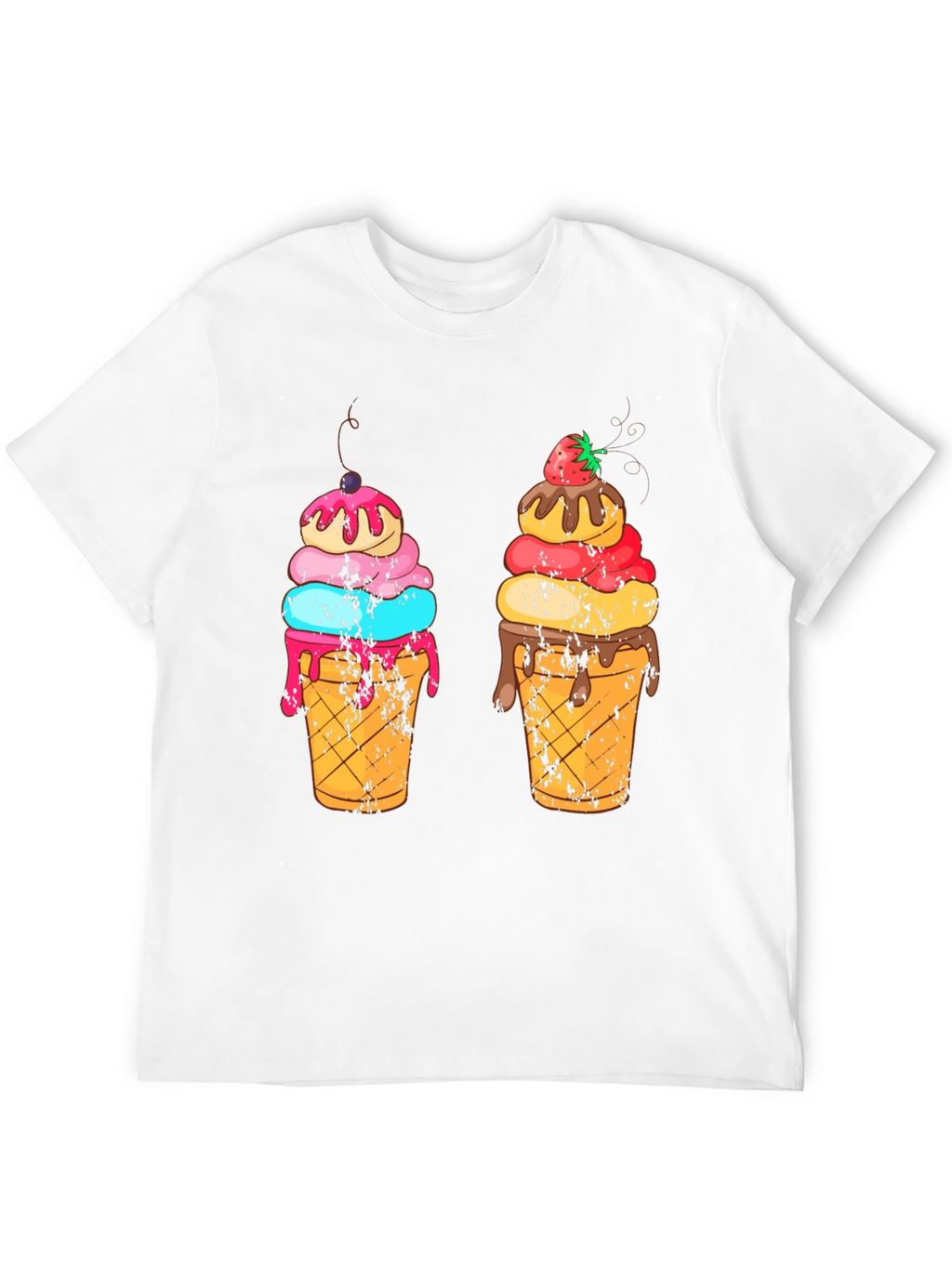Ice Cream Cone Graphic Black T-Shirt