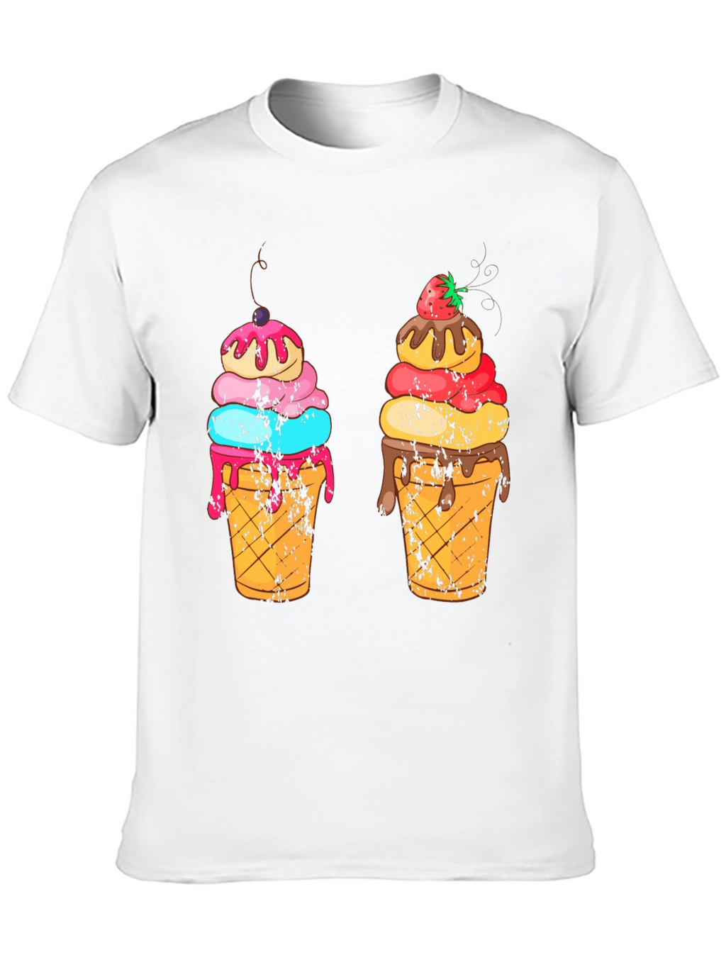 Ice Cream Cone Graphic Black T-Shirt